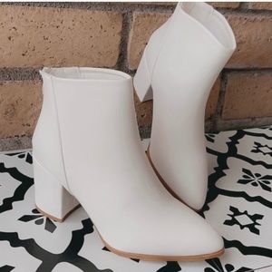 Basic White Ankle Booties